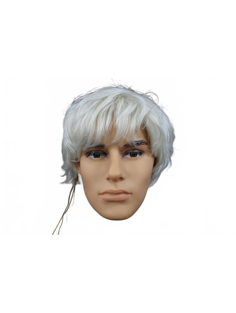 EMMOR Short White Wig Layered Pixie Cut Costume Cosplay
